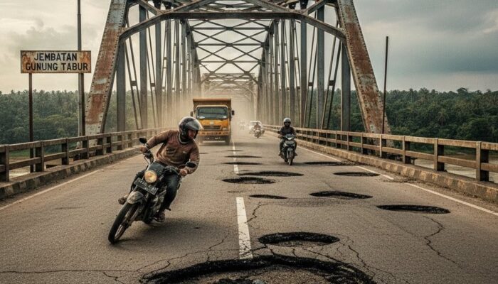 Rawan Kecelakaan, Warga Desak Perbaikan Cepat Jembatan Gunung Tabur Sebelum Arus Mudik