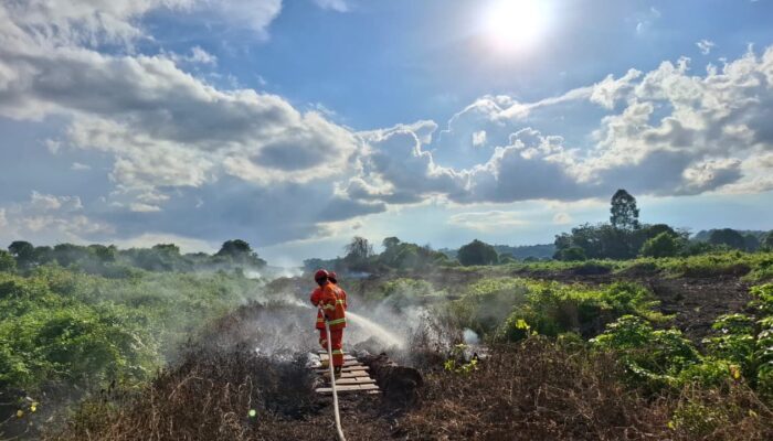 BPBD Berau Kerahkan Tim dan Water Supply Tangani Karhutla di Trans Bangun