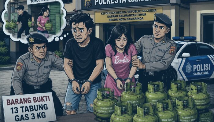 Nekat Curi 13 Tabung Gas Elpiji, Pria Pengangguran di Samarinda Ajak Kekasih Beraksi, Polisi Ungkap Sudah 4 Kali Mencuri